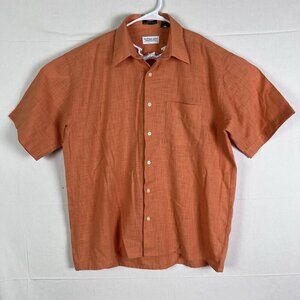 Vintage‎ Tuttle Golf Collection Shirt Large Orange Button Up Casual